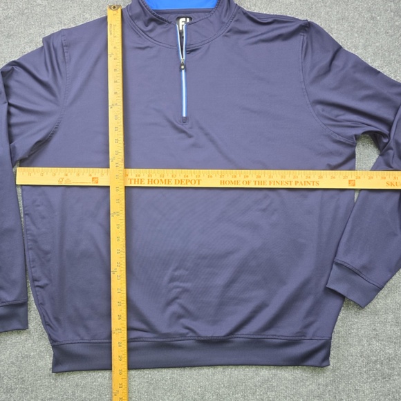 FootJoy Men’s XXL 1/4 Zip Pullover Navy Blue Golf Performance Stretch FJ Sweater - Picture 10 of 10